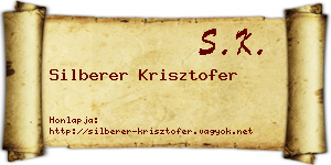 Silberer Krisztofer névjegykártya